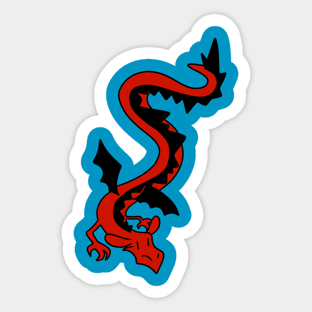 Long Red Dragon Sticker by saradaboru